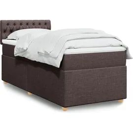 vidaXL Boxspringbett 90 x 200 cm Dunkelbraun