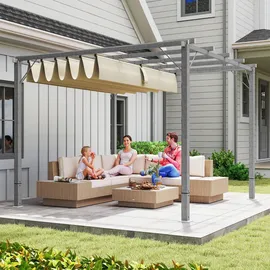 Outsunny Pergola 2,99 x 2,96 m Grau