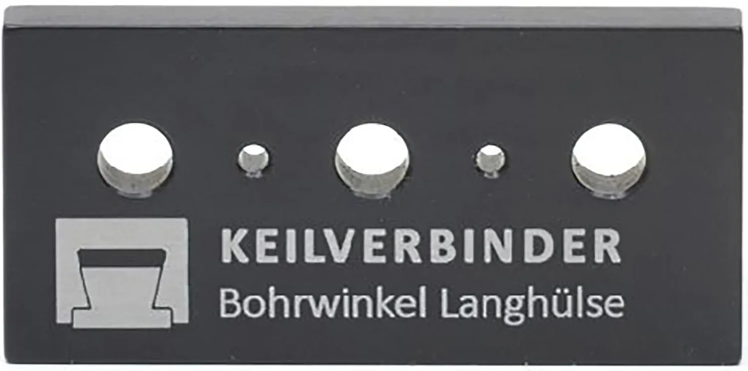 KEILVERBINDER Bohrwinkel für Langhülsen, 19mm, Aluminium schwarz eloxiert