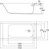 Ottofond Costa Rechteckbadewanne 75 x 170 cm (782040375)