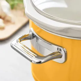 Swan SF17021YELNEU Retro Slow Cooker 3,5L, Antihaft-Keramisches PFOA- und PTFE-freies, Vintage Gelb, 200W