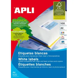 APLI 002663 - Pack 100 weiβe Etiketten für Drucker 105X148