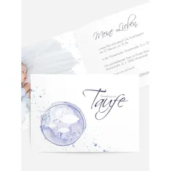 Einladungskarten Taufe selbst gestalten mit Spruch und Fotos im Onlinedesigner bei Meine-Kartenmanufaktur.de