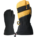 Lenz Heat Glove 8.0 Finger Cap Lobster beheizbare Handschuhe, schwarz-gelb, Größe L für Männer