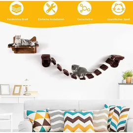 Costway Katzen Kletterleiter Katzentreppe 1 Stück Braun