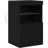 VidaXL Sideboard mit LED-Leuchten Schwarz Eiche 41x37x67 cm