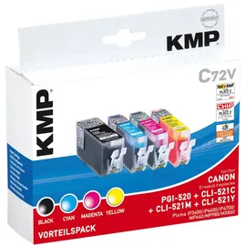 KMP C72V kompatibel zu Canon CLI-521 CMY + PGI-520BK schwarz (1508,0005)