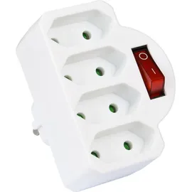 Heitech Mehrfachsteckdose 4-fach Weiß 2 St.