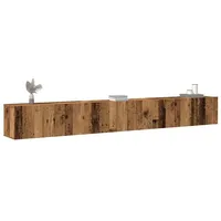 VidaXL 3-tlg. TV-Schrank-Set Wandmontage Altholz-Optik Holzwerkstoff