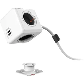 Allocacoc PowerCube 4-fach 3 m Weiß/Grau