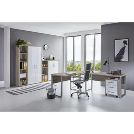 BMG Möbel Büro Office 4 Weiß/Sonoma Eiche