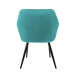 ML-Design Esszimmerstühle mit Armlehne und Rückenlehne, Petrol Samtbezug