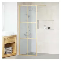 vidaXL Walk-in Duschwand 80 x 195 cm gold Gehärtetes Glas