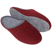Pantoffelmann Filz Pantoffel Herren Damen Hauspantoffel Filzpantoffel Hausschuhe Pantoffel (1 Paar) Filzpantoffeln, Gästepantoffel besonders leicht rot 38 EU