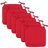 BestLivings Stuhlkissen Canvas Bordeaux 38x38x2cm - 6er Pack