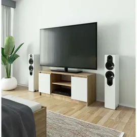 abamihome AKORD TV-Lowboard 120 x 55 x 40 cm Sonoma Eiche/Weiß Holz