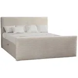 kaiser möbel Boxbett, Ecru Textil, H3, Höhe ca. 20 cm, Rechteckig, 120x200 cm, Schlafzimmer, Betten, Boxspringbetten