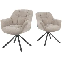dubi möbel Drehstuhl Mika-Luka Stoff beige 2er Set
