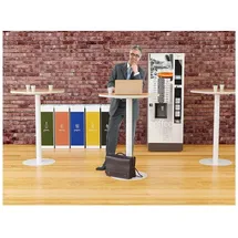 Paperflow Stehtisch rund 60,0 x 60,0 x 110,0 cm Braun/Weiß