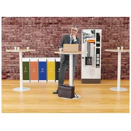 Paperflow Stehtisch rund 60,0 x 60,0 x 110,0 cm Braun/Weiß