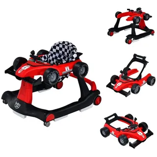 Costway 4 in 1 Lauflernwagen mit einstellbarer Hoehe und Geschwindigkeit, Baby Walker mit Musikbox und Licht, für Jungs und Maedchen, Alter von 6