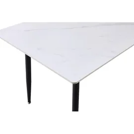 sam möbel gmbh Esstisch Keramik weiß 140 x 80 Vierfuß-Gestell schwarz MILANO - Weiß