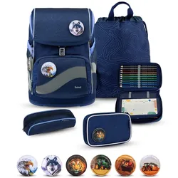Rucksack Smarty Plus Premium Schulranzen Set 5-t. Topographic Tasche