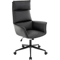 Novel Drehstuhl, Schwarz, Metall, Textil, Drehkreuz, 67x111-121x65 cm, Arbeitszimmer,