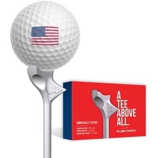 FLIGHTPATH Premium Golf Tees - Durable Plastic Golf Tees Designed to Enhance Golf Shot Distance & Precision - Robotically Tested to Reduce Ball Spin - USGA Approved Golf Equipment - (Pack of 8, 3.25“)