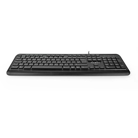 Nedis Kabelgebundenes Keyboard - USB-A - Multimedia - QWERTZ - DE-Layout - Numerische Tastatur Schwarz USB, DE (KBMU200BKDE)