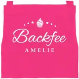 SpecialMe personalisierte Kinderschürze Backfee mit Namen Cupcake backen Küchenschürze Backschürze Kinder weiß pink 3-6 Jahre - 3-6 Jahre