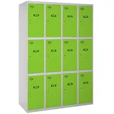 SimonRack Spind Schrank, Metallschrank, Schließfachschrank, Schloss, 4 Abteile, 1800x1200x500 mm  - Simonlocker