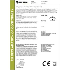 HENDI Reiskocher weiß 10,0 l
