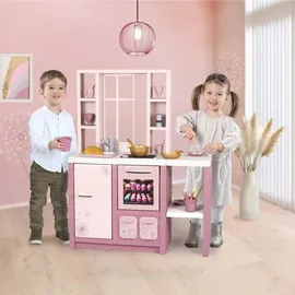 Smoby Spielküche Fleur – Kinderküche im modernen Loft-Stil mit Kochfeld, Ofen, Kühlschrank & 27 Zubehörteilen, für Kinder ab 3 Jahren