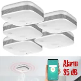 VisorTech 5er-Set WLAN-Design-Rauchmelder mit weltweiter App-Benachrichtigung