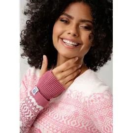 KangaROOS Jacquardpullover in rosa-beere, | Gr. 40/42,