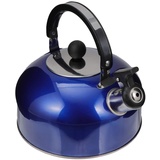 CALLARON 2l Edelstahl Pfeifenkessel Wasserkessel Pfeifkessel Flötenkessel Teekessel Pfeife Wasserkocher mit Pfeifton Teapot Kettle Induktion Gasherd für Küche Camping Picknick Blau