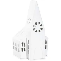räder Teelichthalter Mini Lichthaus Gästehaus Porzellan Weiß