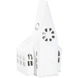 räder Teelichthalter Mini Lichthaus Gästehaus Porzellan Weiß