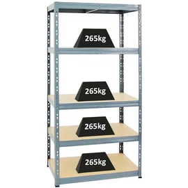 Proregal Schwerlastregal Metall 180x90x60 cm Grau