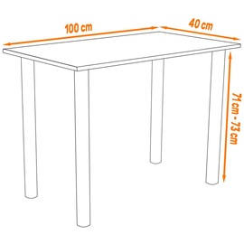 AKKE Walnuss Tisch mit schwarze beine LxBxH: 100x40x74 cm