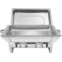 Speisenwärmer Edelstahl, 9L Chafing Dish Warmhaltebehälter Speisewärmer Wärmebehälter Hotel Buffet Wärmer mit Klapprahmen