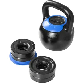 Gorilla Sports Kettlebell verstellbar 16 kg oder 24 kg schwarz / blau