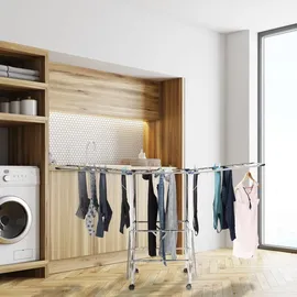 Relaxdays Wäscheständer XXL 1,85 silber
