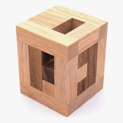 ROMBOL Denkspiele Spiel, Knobelspiel Liliput - ein schwieriges Interlocking-Puzzle aus Holz, Holzspiel