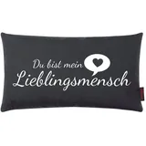 Magma Heimtex Kissen Lieblingsmensch anthrazit 25x45 cm