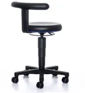 Bimos Hocker Allround mit Rollen Skintec schwarz Sitzhöhe 450-650 mm Flex-Stütze