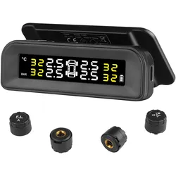 VEVOR RV Reifendrucküberwachungssystem Echtzeit Solar Trailer TPMS 4 Sensoren