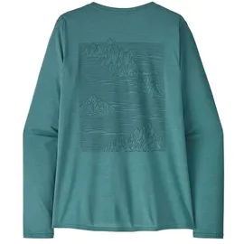 Patagonia Damen Graphic Cap Cool Daily Longsleeve (Größe L, tuerkis)