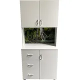 Hti-Living HTI-Living, Kommode + Sideboard, Schrank mit bedruckter Rückwand Wasserfall Highboard 6 Regalfächer 3 Schubladen